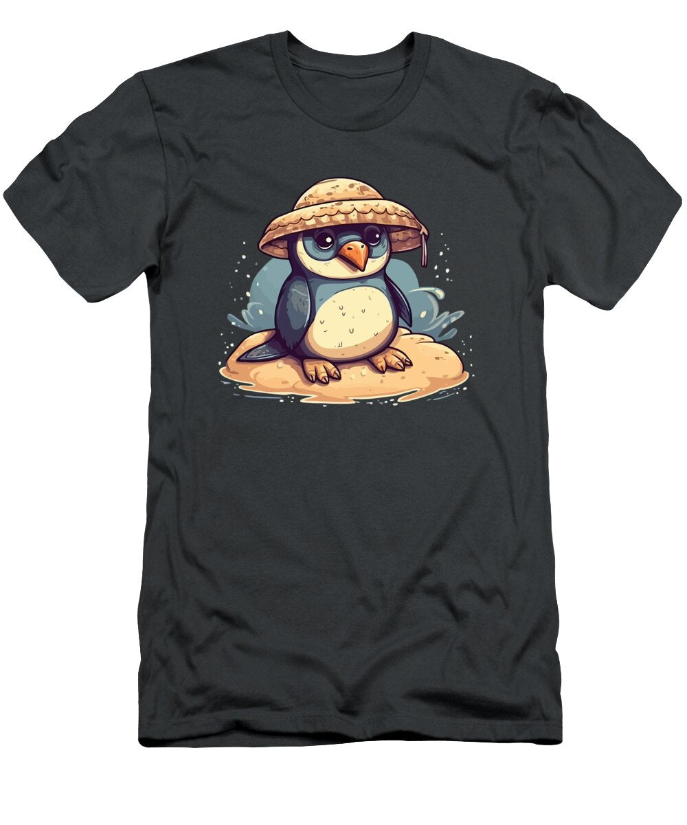 2 Cute Penguin Chilling on the Beach Amir Faysal T-Shirt