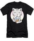 Courageous Passion Cute Kawaii Cat Boba Bubble Milk Tea Anime Neko Retro Sunset Cute Fan Ezone Prints T-Shirt