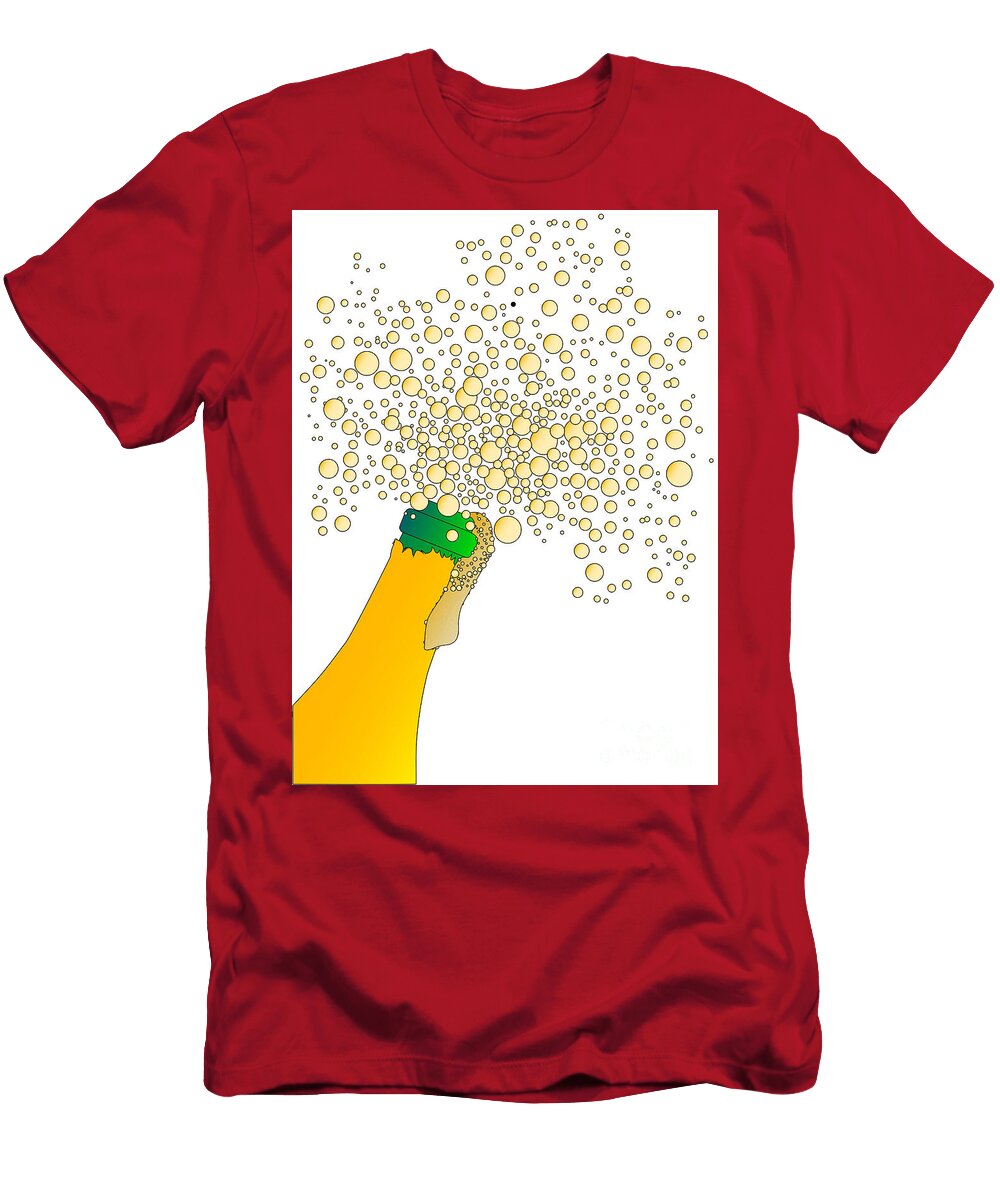 Frothy Champagne Bottle Top Bigalbaloo Stock T-Shirt