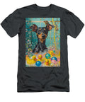 Manchester Terrier Dog Frolicking in a Bubbly Bathtub Adrien Efren T-Shirt
