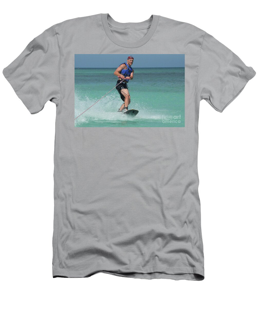 Wakeboarder Riding Goofy in the Waters Off of Aruba Dejavu Designs T-Shirt